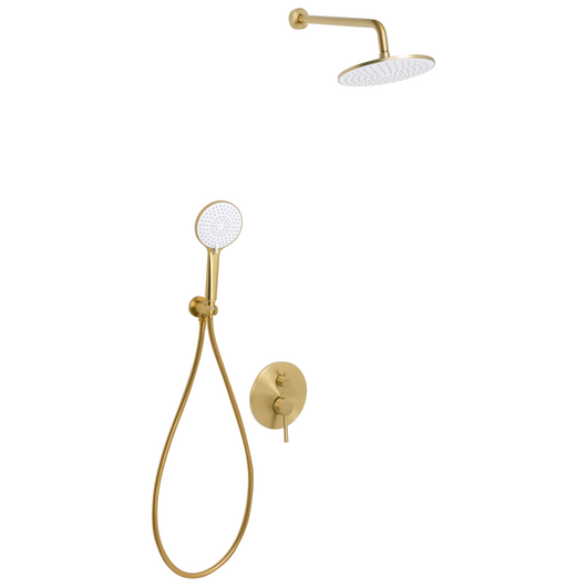 Set doccia a incasso in ottone oro 3 modalità di getto a pioggia Funzione doccia a parete Sistema doccia a sospensione Stile moderno