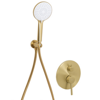 Set doccia a incasso in ottone oro 3 modalità di getto a pioggia Funzione doccia a parete Sistema doccia a sospensione Stile moderno