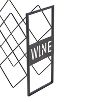 Portabottiglie irregolare in ferro e metallo per bottiglie nero stile tradizionale