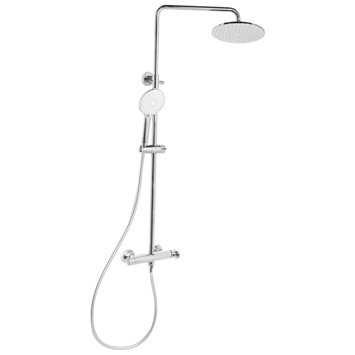 Set doccia miscelatore in ottone 3 modalità di getto con funzione pioggia appeso a muro argento stile moderno