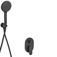 Set doccia a incasso in ottone nero 3 modalità di getto a pioggia Funzione doccia a parete Sistema doccia a sospensione Stile moderno