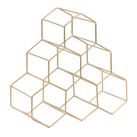 Portabottiglie in metallo dorato 34 x 35 x 15 cm per bottiglie a nido d\'ape Stile moderno e glamour Cucina Soggiorno Sala da pranzo