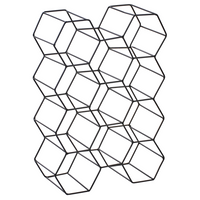 Organizzatore di vino a nido d'ape in ferro per bottiglie nero stile moderno