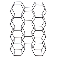 Organizzatore di vino a nido d'ape in ferro per bottiglie nero stile moderno