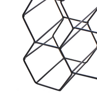 Organizzatore di vino a nido d'ape in ferro per bottiglie nero stile moderno