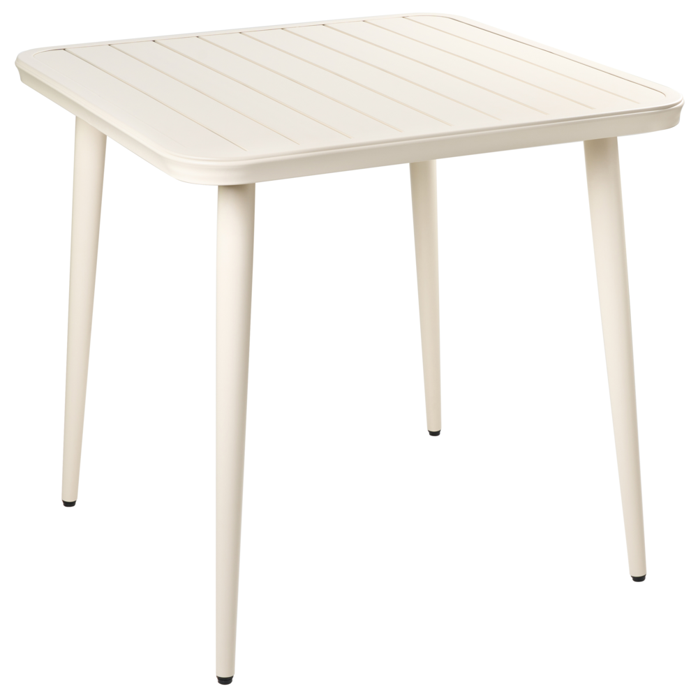 Tavolo da pranzo da giardino in alluminio beige chiaro 80 x 80 cm Arredamento da esterno moderno quadrato