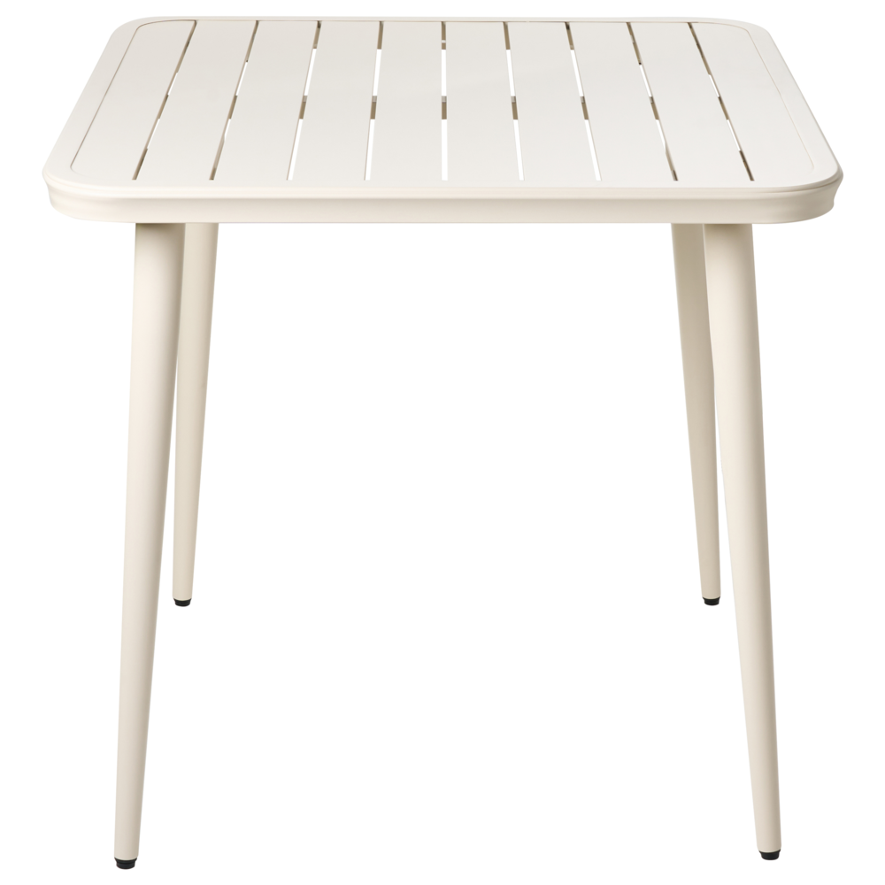 Tavolo da pranzo da giardino in alluminio beige chiaro 80 x 80 cm Arredamento da esterno moderno quadrato