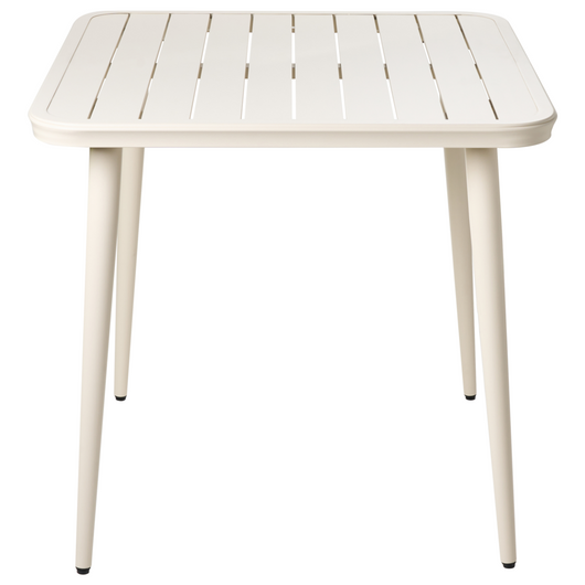 Tavolo da pranzo da giardino in alluminio beige chiaro 80 x 80 cm Arredamento da esterno moderno quadrato
