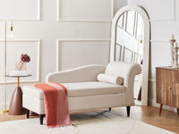 Chaise longue Rivestimento in velluto Beige con contenitore a versione Destra con supporto