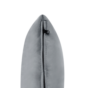 Chaise longue in velluto grigio imbottito con rivestimento a destra e cuscino in stile retrò tradizionale