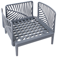 Poltrona da giardino grigia con struttura sintetica sedia da esterno con cuscini stile moderno