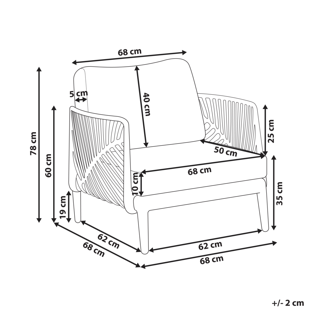 Poltrona da giardino grigia con struttura sintetica sedia da esterno con cuscini stile moderno