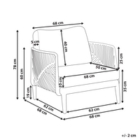 Poltrona da giardino grigia con struttura sintetica sedia da esterno con cuscini stile moderno