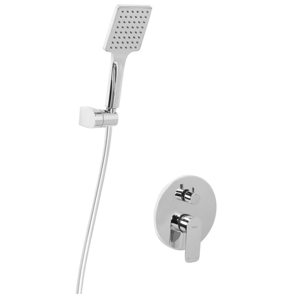 Set doccia a incasso in ottone 3 modalità di getto con funzione pioggia a parete argento stile moderno