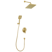 Set doccia a incasso in ottone 3 modalità di getto con funzione a muro Oro stile modero