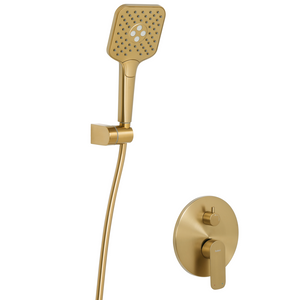 Set doccia a incasso in ottone 3 modalità di getto con funzione a muro Oro stile modero