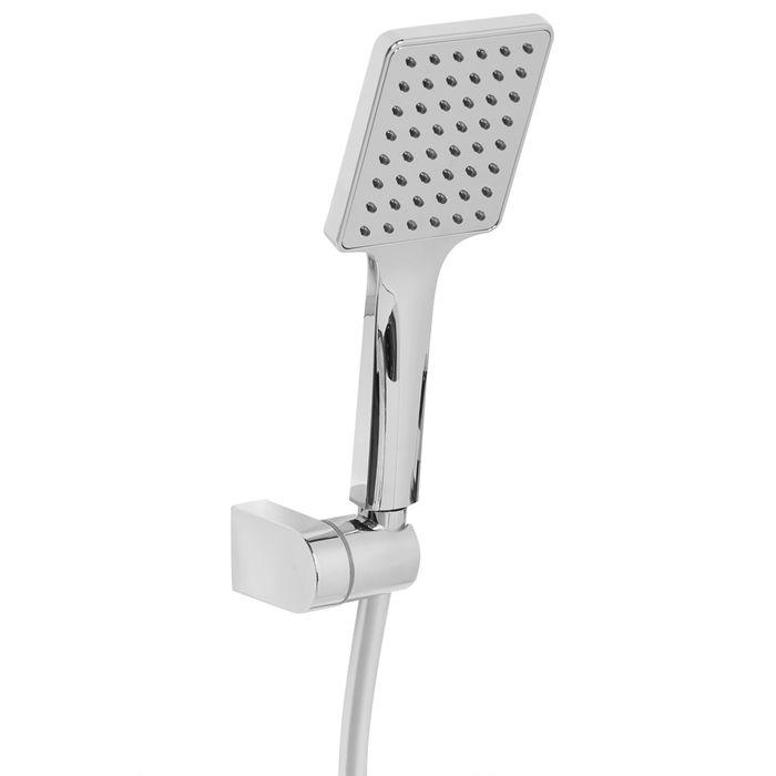 Set di miscelatori da bagno a parete in ottone con bocca singola e soffione doccia Kit argento