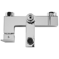 Set di miscelatori da bagno a parete in ottone con bocca singola e soffione doccia Kit argento