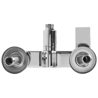 Set di miscelatori da bagno a parete in ottone con bocca singola e soffione doccia Kit argento