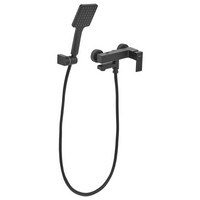 Set di miscelatori da bagno a parete in ottone con bocca singola e soffione doccia Kit nero