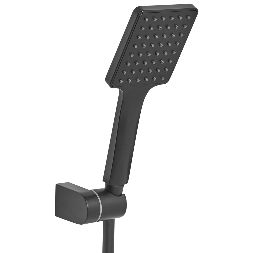 Set di miscelatori da bagno a parete in ottone con bocca singola e soffione doccia Kit nero