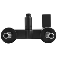 Set di miscelatori da bagno a parete in ottone con bocca singola e soffione doccia Kit nero