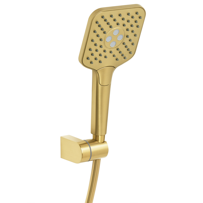 Set di miscelatori da bagno a parete in ottone con bocca singola e soffione doccia Kit oro