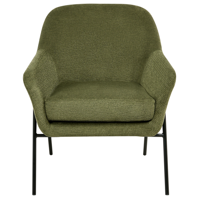 Poltrona verde con rivestimento in poliestere e struttura in metallo Moderno