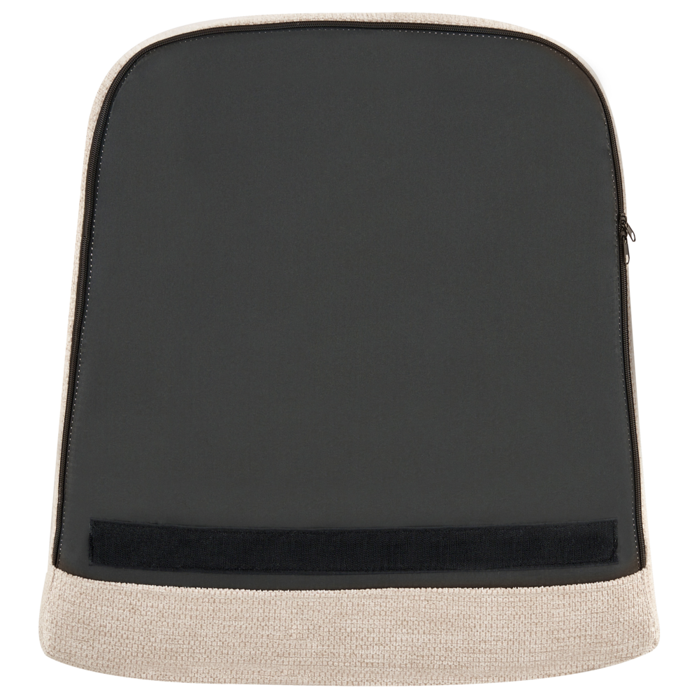 Poltrona beige con rivestimento in poliestere e struttura in metallo Moderno