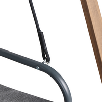 Dondolo da giardino in tessuto grigio con struttura in acciaio a 3 posti