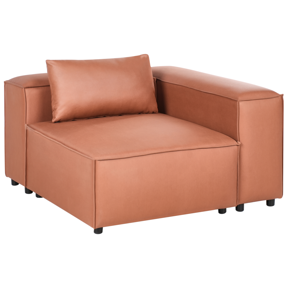 Divano angolare a 1 posto Modulo in ecopelle marrone dorato Brande stile moderno