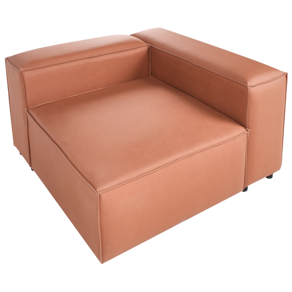 Divano angolare a 1 posto Modulo in ecopelle marrone dorato Brande stile moderno