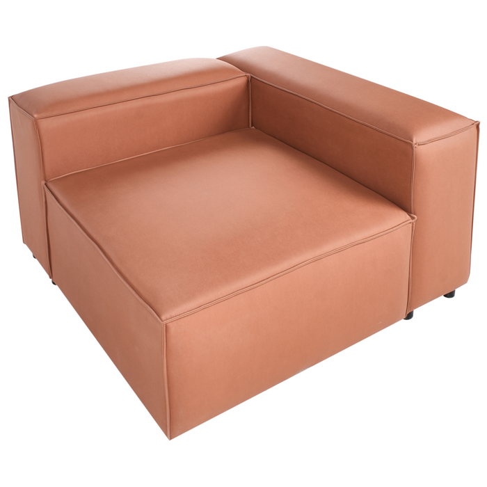 Divano angolare a 1 posto Modulo in ecopelle marrone dorato Brande stile moderno