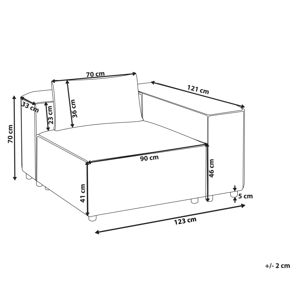 Divano angolare a 1 posto Modulo in ecopelle marrone dorato Brande stile moderno