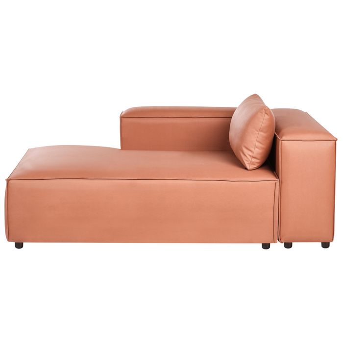 Chaise Lounge a destro Rivestimento in tessuto marrone dorato stile moderno