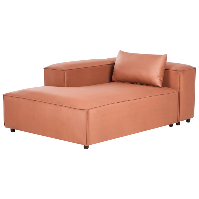 Chaise Lounge a destro Rivestimento in tessuto marrone dorato stile moderno