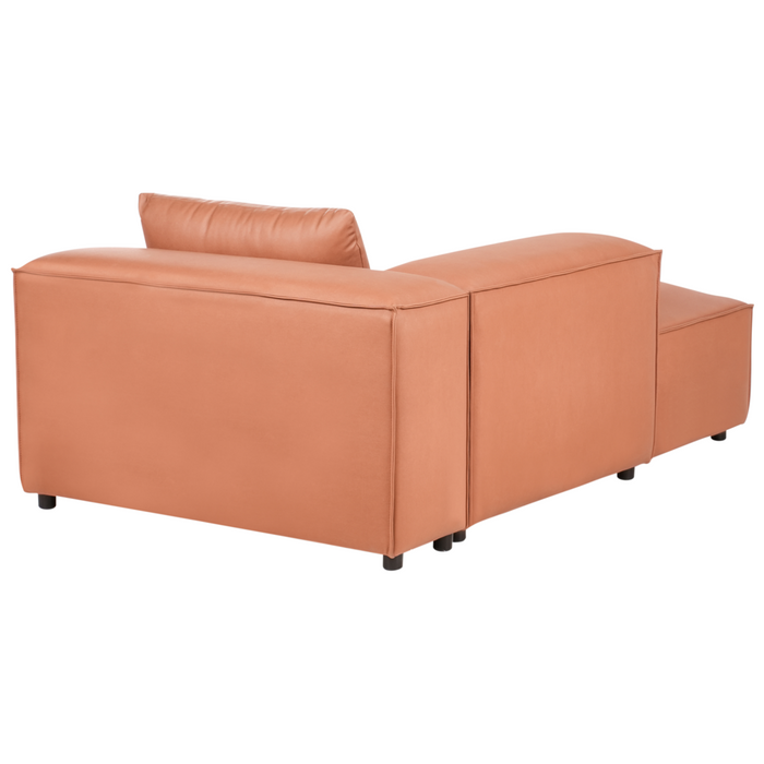 Chaise Lounge a destro Rivestimento in tessuto marrone dorato stile moderno