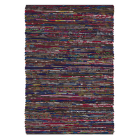 Tappeto Cotone Multicolore Scuro 140 x 200 cm Rettangolare Fatto a Mano Boho Eclettico