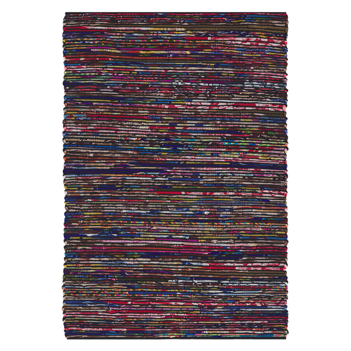 Tappeto Cotone Multicolore Scuro 140 x 200 cm Rettangolare Fatto a Mano Boho Eclettico