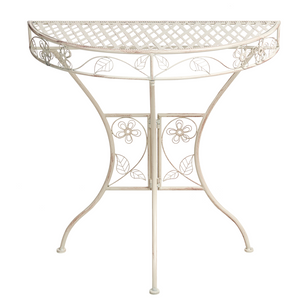 Set da giardino in metallo stile vintage con motivo floreale e struttura in ferro Beige chiaro stile vintage