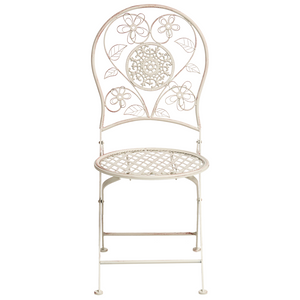 Set da giardino in metallo stile vintage con motivo floreale e struttura in ferro Beige chiaro stile vintage