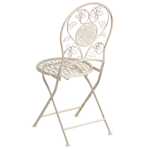 Set da giardino in metallo stile vintage con motivo floreale e struttura in ferro Beige chiaro stile vintage