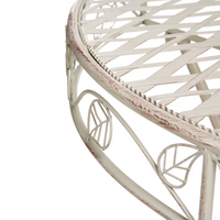 Set da giardino in metallo stile vintage con motivo floreale e struttura in ferro Beige chiaro stile vintage