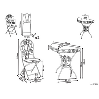 Set da giardino in metallo stile vintage con motivo floreale e struttura in ferro Beige chiaro stile vintage