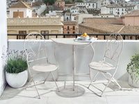 Set da bistrot da giardino in metallo beige chiaro stile vintage
