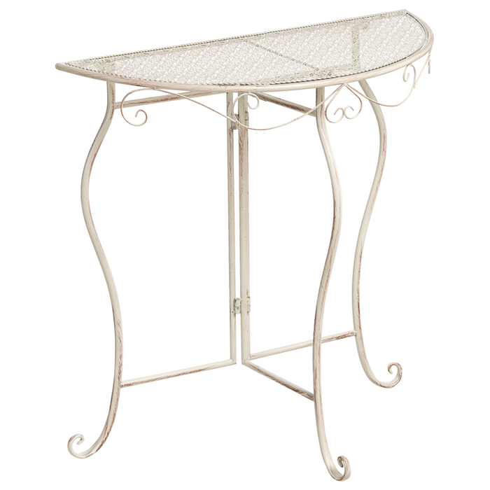 Set da bistrot da giardino in metallo beige chiaro stile vintage