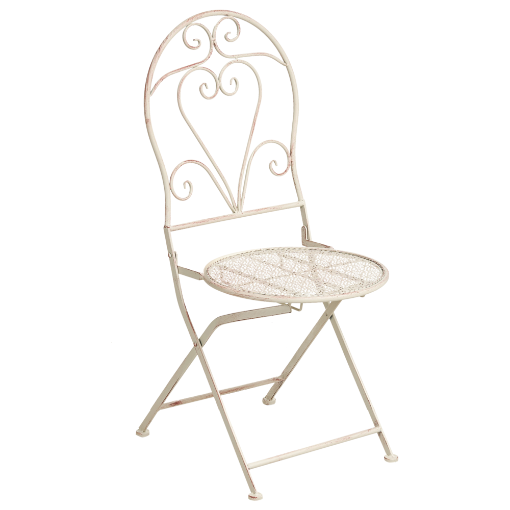 Set da bistrot da giardino in metallo beige chiaro stile vintage