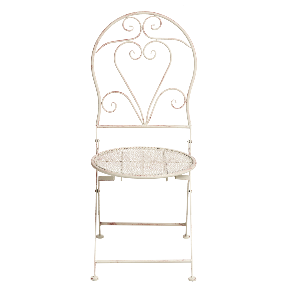 Set da bistrot da giardino in metallo beige chiaro stile vintage