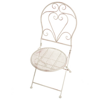 Set da bistrot da giardino in metallo beige chiaro stile vintage