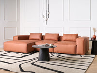 Divano a sinistra a 4 posti in tessuto modulare marrone dorato lato destro stile moderno